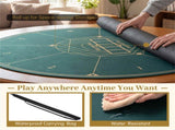 55" Round Foldable Poker Table Top Mat Non-Slip Rubber Base, Portable Casino-Grade Poker Mat 28119801