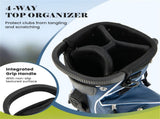 Blue Golf Stand Bag 3-Way Dividers Polyester Lightweight with 4 Zipper Pockets for Travel 76935516