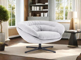 Modern Chenille Chair, 360&deg Swivel Club Chair/Accent Chair with Removable Cushion, Round N817P207777G
