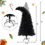 6FT Artificial Christmas Tree LED Light, Pre-Lit Curved Shape Artificial Whimsical Xmas Tree 62077619