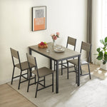 ZUN Dining Set for 5 Kitchen Table with 4 Upholstered Chairs, Grey, 47.2'' L x 27.6'' W x 29.7'' H. W1162107790