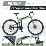 ZUN 29" Folding Mountain Bike ,Suspension Fork,Aluminium Alloy Frame 21Speed Mountain Bike W1019P188230