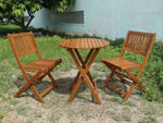 ZUN 3-Piece Acacia Wood Bistro Set, Wooden Folding Patio Furniture for Garden Backyard Balcony Porch w/ W2640P199982