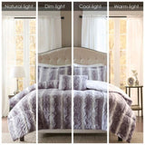 Full/Queen 4PC Faux Fur Comforter Set B03596925
