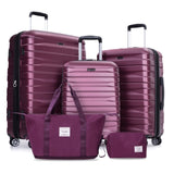 Luggage set of 5 pieces, expandable hard PC luggage set with TSA lock for rotating wheels, W284P202776