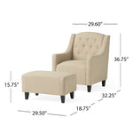 ZUN Upholstered Armchair with Ottoman 53384.00LBEI