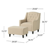 ZUN Upholstered Armchair with Ottoman 53384.00LBEI