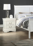 1pc White Finish Two Drawers Louis Philip Nightstand Solid Wood Contemporary & Simple Style B01181968