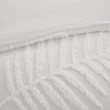 3 Piece Tufted Cotton Chenille Palm Comforter Set Off-White King/Cal King B03597113
