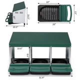 ZUN 3 Compartment Roll Out Nesting Box with Plastic Basket, Egg Nest Box Laying Box Hens 70615802