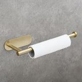 ZUN Stainless Steel Towel Holder Adhesive Lengthen Toilet Paper Holder for 2 Roll Papers, Brushed Gold 77105360