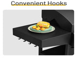 46,000 BTU Gas with Side Burner, 31 Burner Stand-Up Black Iron BBQ, Porcelain Enamel 26445060