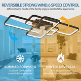 41Inches Ceiling Fan with Lights Remote Control Dimmable LED, 6 Gear Wind Speed Fan Light 02346944