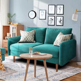 56.3" Velvet Round Arm Apartment Loveseat 77511945