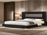 Contemporary Style Black Color 1pc Eastern King Size Bed Upholstered Fabric Bedroom Furniture B2741P439940