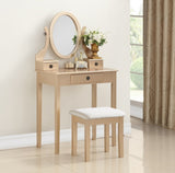 ZUN Moniys Wood Moniya Makeup Vanity Table and Stool Set, Gold T2574P163830