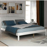 Platform Bed Frame with Headboard , Wood Slat Support , No Box Spring Needed ,Full,White 83549452
