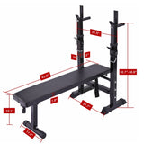 ZUN Adjustable Folding Multifunctional Workout Station Adjustable Workout Bench with Squat Rack - balck W2181P151926