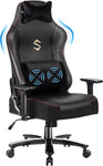 ZUN Big and Tall Gaming Chair 400lbs Gaming Chair with Massage Lumbar Pillow, Headrest, 3D Armrest, W1521P175575