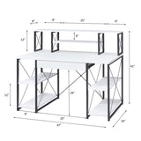 Writing Desk with One Drawer and 8 Open Compartment, Black B016P311822