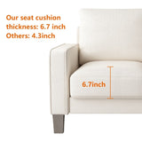 Modern Living Room Furniture Loveseat in Beige Fabric W109741572