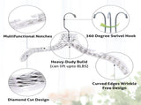 20 Pack Hangers, Clear Plastic Hangers, Heavy Duty Clothes Hangers, Crystal Cut Hangers for Shirt, 89494122
