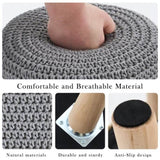 Round Ottoman Multifunctional Cotton Knitted Vanity Stool Footrest Stool for Living Room Entryway 32347935