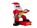 7.5FT Lighted Christmas Inflatable Decoration, Inflatable Black Santa Playing Electric Guitar, Funny 77344962