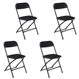4pcs Injection Molding Classic Garden Plastic Folding Chair Black 08507662
