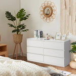 ZUN FCH 6 Drawer Double Dresser for Bedroom, Wide Storage Cabinet for Living Room Home Entryway, White 76423691