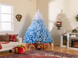 8ft Flocked Christmas Tree - 1774 Branch Tips, Fireproof PVC, 4-Section Assembly, 22" 04393465