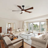 52 Inch Modern Ceiling Fan 3 Color Dimmable 5 ABS Blades Remote Control Reversible DC Motor W882P212629