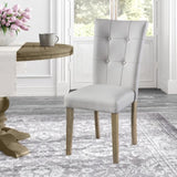 Grey and Oak Tufted Back Side Chairs B062P182762