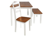 Contemporary 6pc Set Table w 4x Side Chairs And Bench Wooden Seats Chairs Rubber Solid wood B011P504985
