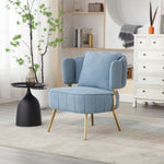 ZUN COOLMORE Boucle Accent Chair Modern Upholstered Armchair Tufted Chair with Metal Frame, Single W1539140083