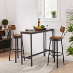 ZUN Swivel bar stool set of 2 with backrest, industrial style, metal frame, 29.5'' high for dining room. W1162P168135