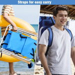 ZUN Folding Beach Chair Set of 2 for Adults, 4 Position Portable Backpack Foldable Camping Chair with 58135440