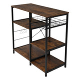 ZUN 3-Tier Industrial Kitchen Baker's Rack Utility Microwave Oven Stand Storage Cart Workstation Shelf, 04294771