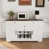 54" Farmhouse Buffet Sideboard with Storage Cabinet & Adjustable Shelf Wood Top Dining Table with W2700P300563