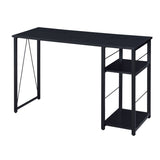 ZUN Black 2-Shelf Rectangular Writing Desk B062P184552