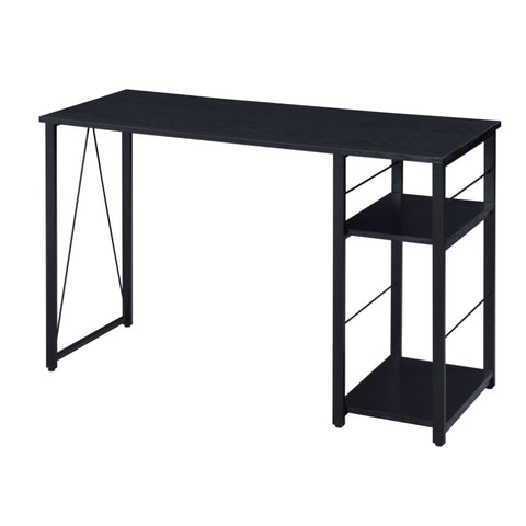 ZUN Black 2-Shelf Rectangular Writing Desk B062P184552