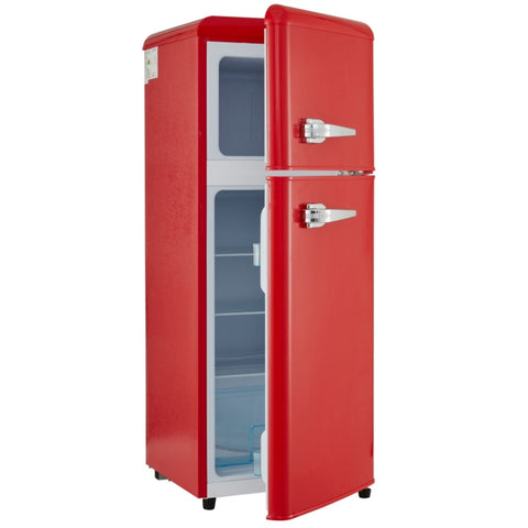 ZUN 4.5 cu. ft. Red Dual Zone Refrigerator, 3.3 + 1.2 cu. ft., 7 Temperature Settings, with Silver ES313064AAR