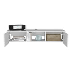 ZUN Glen Floating TV Stand with Side Doors and Central Media Shelf B200P173205