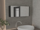 Medicine Cabinet 19.70" H, with 2 Doors, 3 Shelves, 2 Mirrors, Black B097P250836