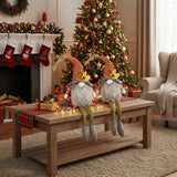 2PCS Set Christmas Gnome Decorations 5.5x3.5x20.5" Fabric Sitting Gnomes with Orange Hat & Maple 99880685