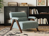 Mid Century Modern Accent Chair with Solid Wood Frame, Upholstered Living Room Chairs with Thick W3835P484157