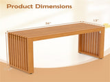 Solid Acacia Wood Patio Bench, 800 LBS Weight Capacity 2-Person Backless Outdoor Bench 10560100