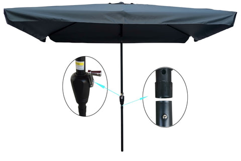 ZUN 10 x 6.5ft Patio Umbrella Outdoor Waterproof Umbrella with Crank and Push Button Tilt for Garden W65627952