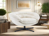 Modern Chenille Chair, 360&deg Swivel Club Chair/Accent Chair with Removable Cushion, Round N817P207777B