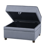 ZUN Grey Rectangle Storage Ottoman B062P186558